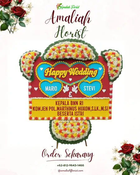 Papan Bunga Pernikahan Capar